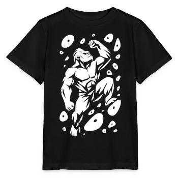 Bouldern Kletterkraft Gorilla Silberrücken Stärke - Stanley/Stella Kinder T-Shirt MINI CREATOR  - Schwarz - Vorne - Mikhail (115cm)