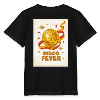 Goldene Discokugel glänzt im Glamour der 70er Jahre - Stanley/Stella Kinder T-Shirt MINI CREATOR  - Schwarz - Vorne - Mikhail (115cm)