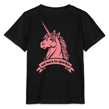 Pas là pour briller – Déclaration sur la licorne - T-shirt bio MINI CREATOR Stanley/Stella Enfant - noir - Devant - Mikhail (115cm)