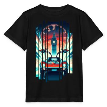 T-shirt Retour vers le futur rétro années 80 - T-shirt bio MINI CREATOR Stanley/Stella Enfant - noir - Devant - Mikhail (115cm)