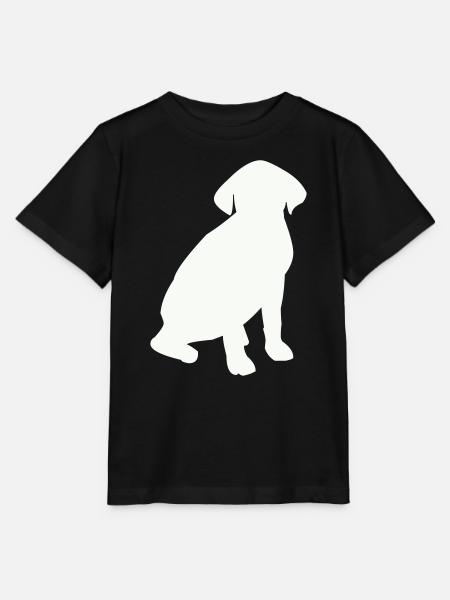 Sitzender Hund Silhouette - Stanley/Stella Kinder T-Shirt MINI CREATOR - Schwarz