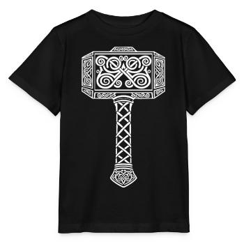 Mjölnir Thor's Hammer Viking Norse Mascot - Stanley/Stella MINI CREATOR Kids’ T-Shirt - black - Front - Mikhail (115cm)