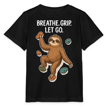 Paresseux Zen : Prise Lâche Grimpe - T-shirt bio MINI CREATOR Stanley/Stella Enfant - noir - Devant - Mikhail (115cm)