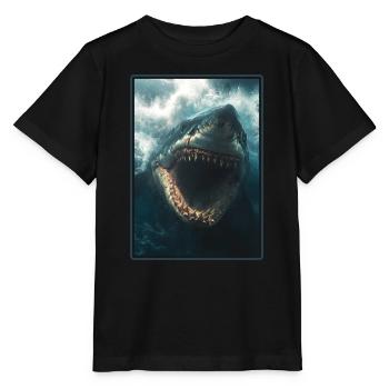 Grand requin blanc Grand requin blanc - T-shirt bio MINI CREATOR Stanley/Stella Enfant - noir - Devant - Mikhail (115cm)