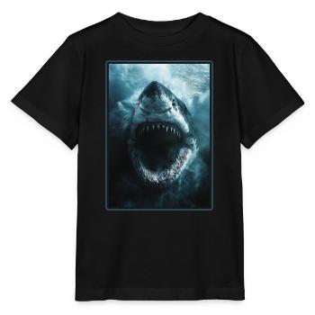 Grand requin blanc Grand requin blanc - T-shirt bio MINI CREATOR Stanley/Stella Enfant - noir - Devant - Mikhail (115cm)