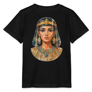 Cléopâtre - Reine d’Égypte (fresque) - T-shirt bio MINI CREATOR Stanley/Stella Enfant - noir - Devant - Mikhail (115cm)