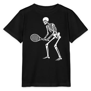 Skeleton spielt Tennis - Stanley/Stella Kinder T-Shirt MINI CREATOR  - Schwarz - Vorne - Mikhail (115cm)