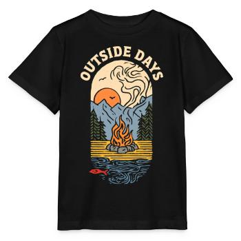 Außen Tage Lagerfeuer am See - Stanley/Stella Kinder T-Shirt MINI CREATOR  - Schwarz - Vorne - Mikhail (115cm)