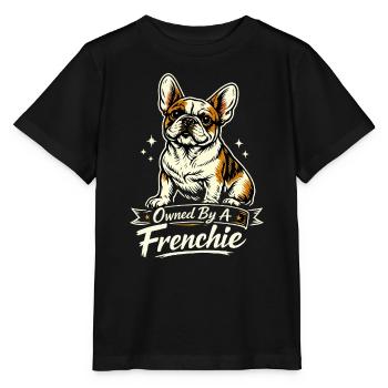 Owned By A Frenchie Frenchie Mom Motiv - Stanley/Stella Kinder T-Shirt MINI CREATOR  - Schwarz - Vorne - Mikhail (115cm)