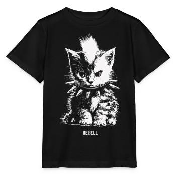 Rebell Kitten - Stanley/Stella Kinder T-Shirt MINI CREATOR  - Schwarz - Vorne - Mikhail (115cm)