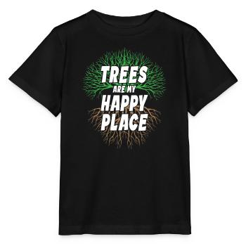 Les arbres sont mon lieu de bonheur - T-shirt bio MINI CREATOR Stanley/Stella Enfant - noir - Devant - Mikhail (115cm)