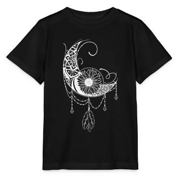 Moon child night owl mandala dream gift - Stanley/Stella MINI CREATOR Kids’ T-Shirt - black - Front - Mikhail (115cm)