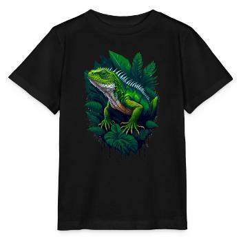 Iguane reptile - T-shirt bio MINI CREATOR Stanley/Stella Enfant - noir - Devant - Mikhail (115cm)