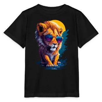 Niedlicher Babylöwe - Stanley/Stella Kinder T-Shirt MINI CREATOR  - Schwarz - Vorne - Mikhail (115cm)