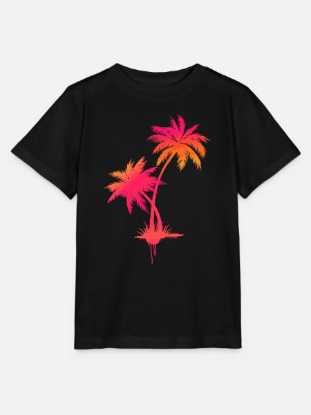 Palmen Graffiti im Neon Surf Style - Stanley/Stella Kinder T-Shirt MINI CREATOR - Schwarz