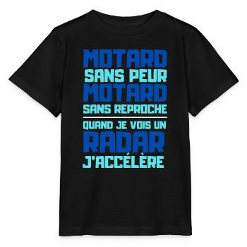 Motard sans peur - T-shirt bio MINI CREATOR Stanley/Stella Enfant - noir - Devant - Mikhail (115cm)
