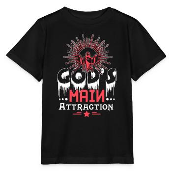 God's main attraction - Stanley/Stella MINI CREATOR Kids’ T-Shirt - black - Front - Mikhail (115cm)