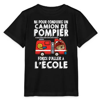 Camion De Pompier Bébé et Enfant - T-shirt bio MINI CREATOR Stanley/Stella Enfant - noir - Devant - Mikhail (115cm)