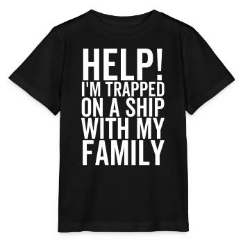 Hilfe Ich bin mit meiner Familie auf einem Schiff gefangen - Stanley/Stella Kinder T-Shirt MINI CREATOR  - Schwarz - Vorne - Mikhail (115cm)
