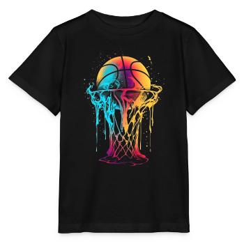 Panier de basketball art - T-shirt bio MINI CREATOR Stanley/Stella Enfant - noir - Devant - Mikhail (115cm)