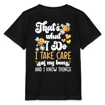 Beekeeper flower insects - Stanley/Stella MINI CREATOR Kids’ T-Shirt - black - Front - Mikhail (115cm)