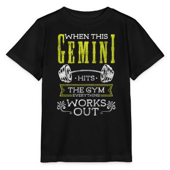 Zwilling Tierkreiszeichen Element - Stanley/Stella Kinder T-Shirt MINI CREATOR  - Schwarz - Vorne - Mikhail (115cm)