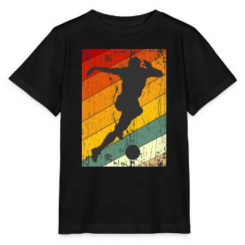 Vintage coucher de soleil Cadeau de football - T-shirt bio MINI CREATOR Stanley/Stella Enfant - noir - Devant - Mikhail (115cm)