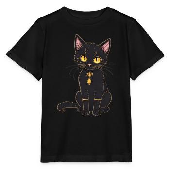 Chat noir - T-shirt bio MINI CREATOR Stanley/Stella Enfant - noir - Devant - Mikhail (115cm)