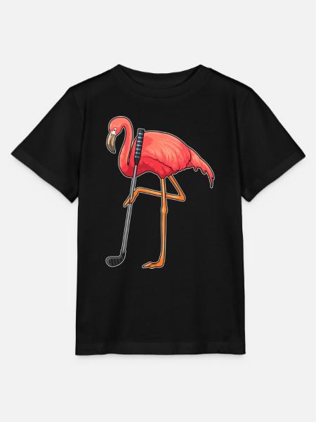 Flamingo beim Golf mit Golfschläger T-Shirt - Stanley/Stella Kinder T-Shirt MINI CREATOR - Schwarz
