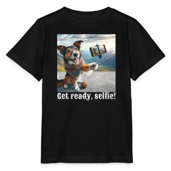 Mach dich bereit, Selfie-3 - Stanley/Stella Kinder T-Shirt MINI CREATOR  - Schwarz - Vorne - Mikhail (115cm)