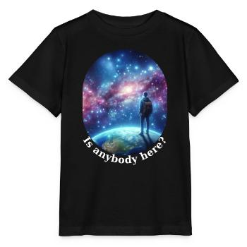 Ist jemand hier? - Stanley/Stella Kinder T-Shirt MINI CREATOR  - Schwarz - Vorne - Mikhail (115cm)