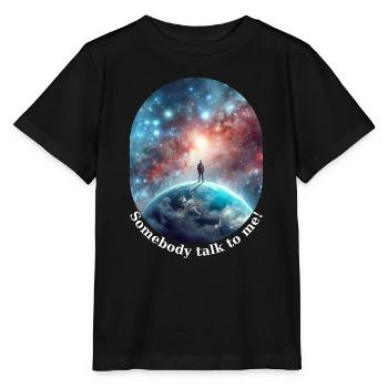 Jemand redet mit mir - Stanley/Stella Kinder T-Shirt MINI CREATOR  - Schwarz - Vorne - Mikhail (115cm)