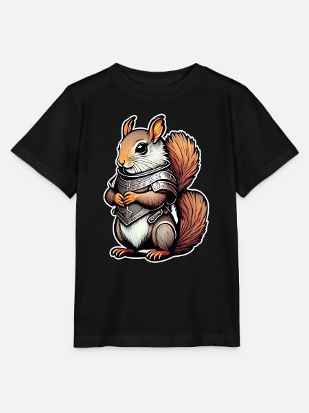 Krieger-Eichhörnchen Illustration - Stanley/Stella Kinder T-Shirt MINI CREATOR  - Schwarz