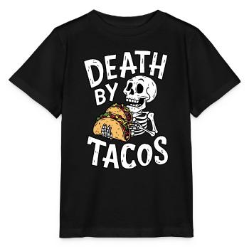 Humorvolles Skelett Fest Tod von Tacos Design - Stanley/Stella Kinder T-Shirt MINI CREATOR  - Schwarz - Vorne - Mikhail (115cm)