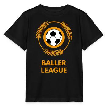 baller league Fußball soccer - Stanley/Stella Kinder T-Shirt MINI CREATOR  - Schwarz - Vorne - Mikhail (115cm)