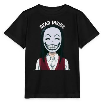 "Dead inside" Smiling anime girl - Stanley/Stella Kinder T-Shirt MINI CREATOR  - Schwarz - Vorne - Mikhail (115cm)