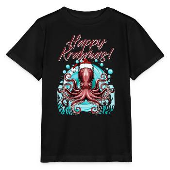 Frohe Krakmas! (Weihnachts-Oktopus) - Stanley/Stella Kinder T-Shirt MINI CREATOR  - Schwarz - Vorne - Mikhail (115cm)