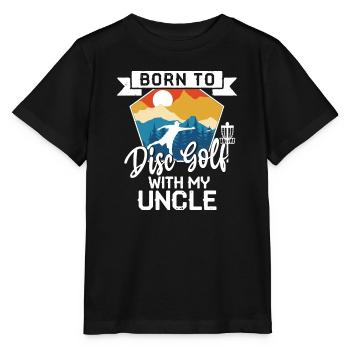 Né pour jouer au disc golf avec mon oncle - T-shirt bio MINI CREATOR Stanley/Stella Enfant - noir - Devant - Mikhail (115cm)