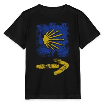 Buen Camino - Camino de Santiago - Pilgrimage - Santiago - Stanley/Stella MINI CREATOR Kids’ T-Shirt - black - Front - Mikhail (115cm)