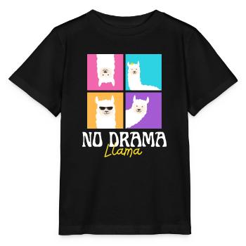 No drama llama - Stanley/Stella Kinder T-Shirt MINI CREATOR  - Schwarz - Vorne - Mikhail (115cm)