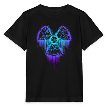 radioactiv nuclear atom reactor cyber gothic boom - Stanley/Stella Kinder T-Shirt MINI CREATOR  - Schwarz - Vorne - Mikhail (115cm)