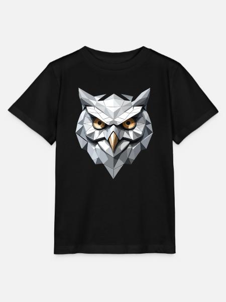 Eule Maske - Low Poly Design - Stanley/Stella Kinder T-Shirt MINI CREATOR - Schwarz