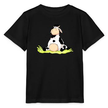 Sitting Cow - Stanley/Stella MINI CREATOR Kids’ T-Shirt - black - Front - Mikhail (115cm)