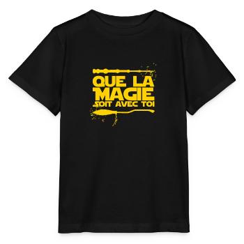 Que la magie soit avec toi - Parodie - T-shirt bio MINI CREATOR Stanley/Stella Enfant - noir - Devant - Mikhail (115cm)