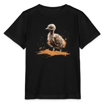 Baby Strauß Vogel Küken Afrika - Stanley/Stella Kinder T-Shirt MINI CREATOR  - Schwarz - Vorne - Mikhail (115cm)