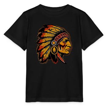 Indian chief's head, Sioux, vintage ⭐⭐⭐ style - Stanley/Stella MINI CREATOR Kids’ T-Shirt - black - Front - Mikhail (115cm)