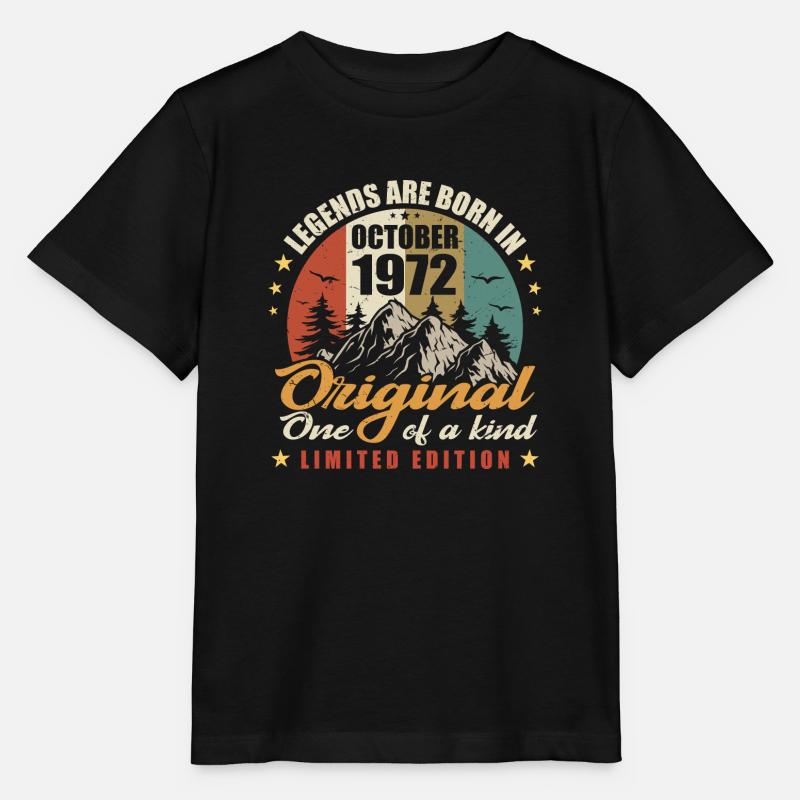 Legends wurden im Oktober 1972 geboren, das Original 1972 - Stanley/Stella Kinder T-Shirt MINI CREATOR - Schwarz