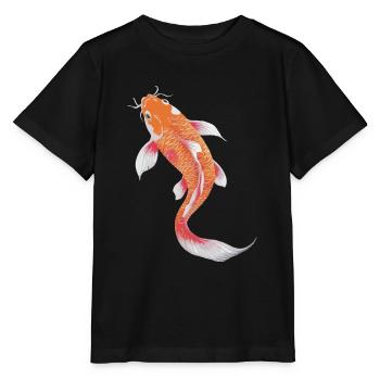 Koi Poisson Carpe Japon Chine Poisson - T-shirt bio MINI CREATOR Stanley/Stella Enfant - noir - Devant - Mikhail (115cm)