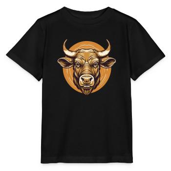 Portrait d’un bœuf - T-shirt bio MINI CREATOR Stanley/Stella Enfant - noir - Devant - Mikhail (115cm)