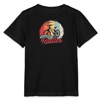 Ich Bin selten Radlos - Radfahren - Stanley/Stella Kinder T-Shirt MINI CREATOR  - Schwarz - Vorne - Mikhail (115cm)